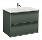 ALVA Pura 1.0 Unterschrank m. Keramik-WT 2 Auszüge, 82x62x49cm, Rauchgrün Matt