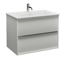 ALVA Pura 1.0 Unterschrank m. Keramik-WT 2 Auszüge, 82x62x49cm, Weiß Matt