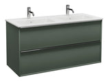 Alva Pura 1.0 Unterschrank m.Keramik-DWT 2 Auszüge, 122x62x49cm, Rauchgrün Matt - AQBMPUWTUSK4RG