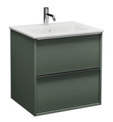 Alva Pura 1.0 Unterschrank m. Keramik-WT 2 Auszüge, 62x62x49cm, Rauchgrün Matt - AQBMPUWTUSK1RG