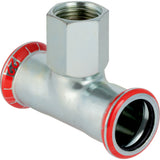 GEBERIT GE Mapress C-Stahl T-Stueck mit Abgang d42 x Rp1/2 x 42mm verzinkt  – 21316