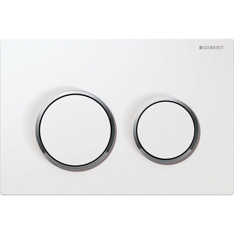 GEBERIT GE Betaetigungsplatte Omega20 2-Mengen weiss/glanzchrom/weiss, round   – 115.085.KJ.1