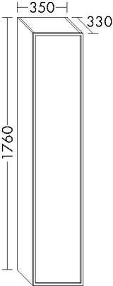 Alva Pura 1.0 Hochschrank mit 1 Tür links, 35x176x33cm, Weiß Matt - AQBMPUHSLWM