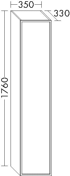 Alva Pura 1.0 Hochschrank mit 1 Tür links, 35x176x33cm, Weiß Matt - AQBMPUHSLWM