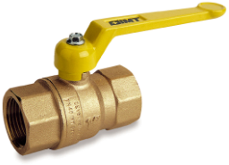 ALVA Kugelhahn 1/2" Messing DIN2999 ÖVGW geprüft Alu-Griff gelb - ACKHG1/2