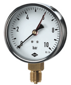 Alva Manometer Fig.2605(2) 1/2" 80mm Dm. 0-6 bar Anschluss unten - AL2605-806