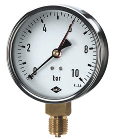 Alva Manometer Fig.2605(2) 1/2" 80mm Durchmesser 0-6 bar Anschluss unten - AL2605-806