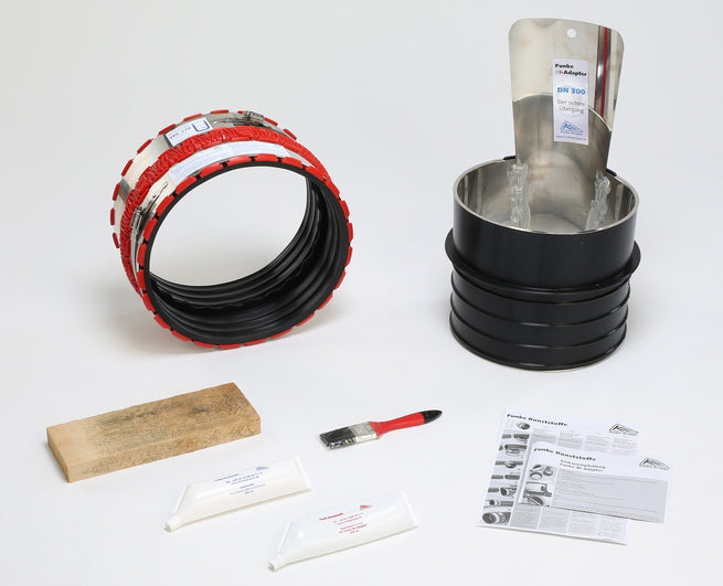 FUNKE Funke BI-Adapter DN400 inkl. VPC-Kuppl. f. Rohr-ID 395-405mm / AD 360-430mm   – BIA400430
