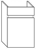 ALVA Viva Unterschrank 1 Tür rechts für WT7, 40x60x26cm, Eiche Cashmere