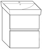 ALVA Viva Unterschrank für WT AQKEBEWT60F, 2 Ausz.,55x64x41cm, Weiß