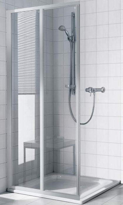 KERMI DUSCHDESIGN Kermi Ibiza 2000 Eckeinstiegteil 80x200cm silber Gl. ESG A  – I2ED2080201AK