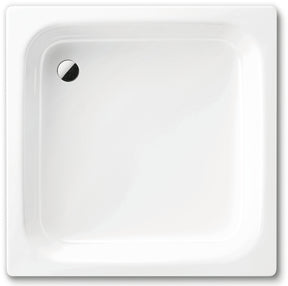 ALVA Forta Stahlemail Brausetasse 80x80x14cm, schweres Mod., Weiß oh.Füsse