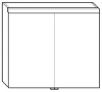 Alva Prima Spiegelschrank, Korpus verspiegelt, 80x69x16cm, LED-Beleuchtung - AQBMPRSPS2