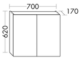 Alva Viva Hängeschrank mit 2 Türen, 70x62x17cm, Weiß - AQBMVIHGS2W