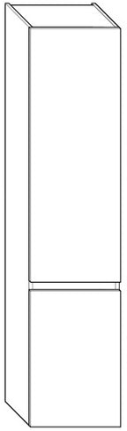 ALVA Viva Hochschrank mit 2 Türen links, 40x176x32cm, Weiß - AQBMVIHS1LW