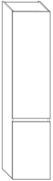 ALVA Viva Hochschrank mit 2 Türen rechts, 40x176x32cm, Weiß