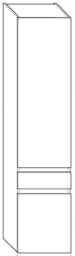 ALVA Viva Hochschrank mit 2 Türen 1 Lade, links, 40x176x32cm, Weiß