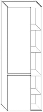 ALVA Viva Hochschrank 2 Türen re. offenes Regal li., 60x176x32cm, Weiß - AQBMVIHS3RW