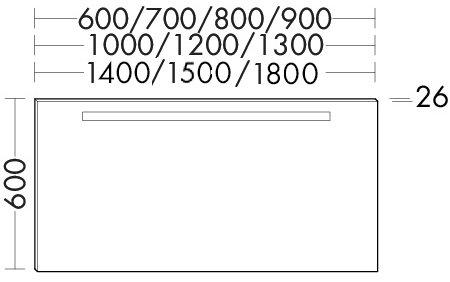 Alva Viva LED-Lichtspiegel 100x60x2,6cm, ohne Schalter, Chrom-Optik - AQBMVILS5