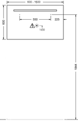 Alva Viva LED-Lichtspiegel 80x60x2,6cm, ohne Schalter, Chrom-Optik - AQBMVILS3