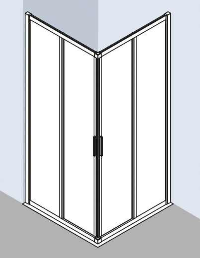 ALVA Juna Eckeinstiegshälfte re. 88,5-91/200cm, Silber HGL, ESG Clean - AQDUJUEH90R