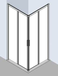 ALVA Juna Eckeinstiegshälfte re. 98,5-101/200cm, Silber HGL, ESG Clean - AQDUJUEH100R