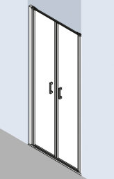 ALVA Juna Pendeltür 2-teilig 80/200cm, Silber Hochglanz, ESG Clean - AQDUJUPT80