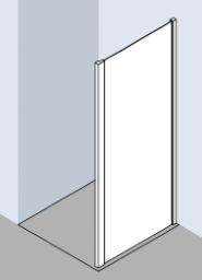 ALVA Juna Seitenwand 117-122/200cm, Silber HGL, ESG Clean - AQDUJUSWSP120