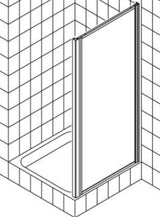 Alva Una Seitenwand 75/190cm, Silber, Kunststoffglas - AQSW75K