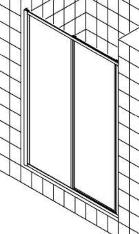 Alva Una Schiebetür 2-teilig mit Festfeld 114-121/190cm, Silber,ESG Clean - AQST120