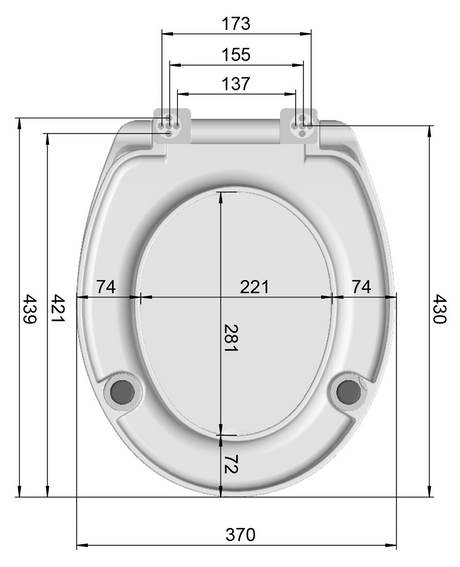 Alva Varia WC-Sitz mit Sitzerhöhung 5cm, Absenkautom., Edelstahlscharn.,Weiß - AQWCSSH