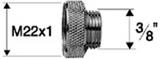 Alva Varia Reduktion Messing verchromt M22 x 1 x 3/8" - AQARVARE22.3/8