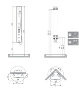 Alva Spa Duschpaneel 19 x 155cm Thermostat, Silber Glanz - AQARSPDP3