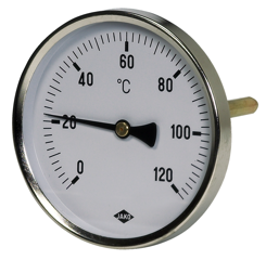Alva Bimetallthermometer Fig.2611,1/2" hinten 63mm Durchmesser Schaftlänge 45mm 0-120° - AL2611-635
