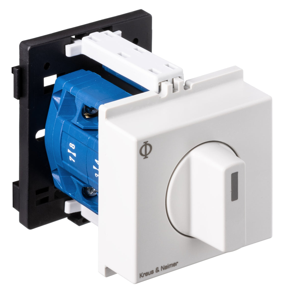 KRAUS&NAIMER Ausschalter,3polig,60°,45mm-Schnappbef. Ith=20A, P=5,5 kW(AC3,400V AC),2x2,5 mm²   – 70008250