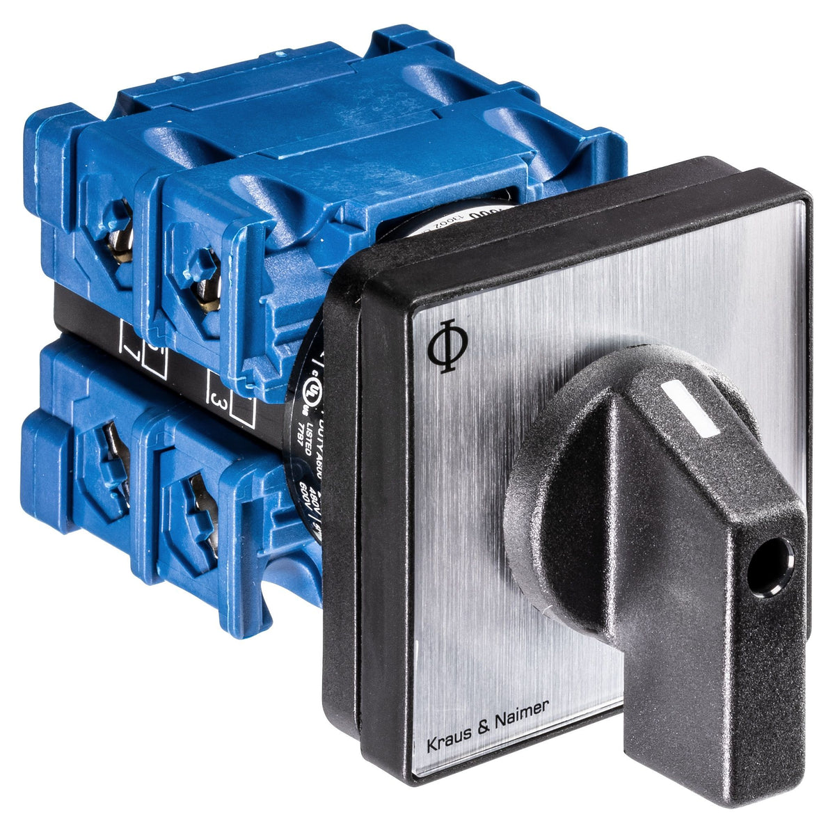 KRAUS&NAIMER Stufenschalt.,1pol.,3 St.o.0,4-Lochbef. Ith=20A, P=5,5 kW(AC3,400V AC),2x2,5 mm²   – 70012764
