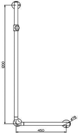 Alva Varia Haltegriff 90 mit Brausehalter, 119x43,5cm,bis 130kg,Chrom - AQBFVAHG90.2C