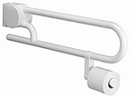 Alva Varia Klappgriff 64cm mit Toilettenpapierhalter, bis 100kg, Weiá - AQBFVAKGRH64W