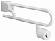 Alva Varia Klappgriff 74cm mit Toilettenpapierhalter, bis 100kg, Weiß - AQBFVAKGRH74W
