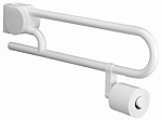 Alva Varia Klappgriff 74cm mit Toilettenpapierhalter, bis 100kg, Weiß - AQBFVAKGRH74W
