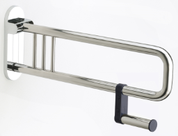 ALVA Varia Klappgriff 85cm mit Toilettenpapierhalter, bis 130kg, Chrom