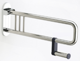 Alva Varia Klappgriff 75cm mit Toilettenpapierhalter, bis 130kg, Chrom - AQBFVAKGRH75C