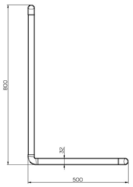 Alva Varia Wandhaltegriff 90 reve. 80x50cm, bis 130kg, Aluminium Chrom - AQBFVAWHG90.1AC