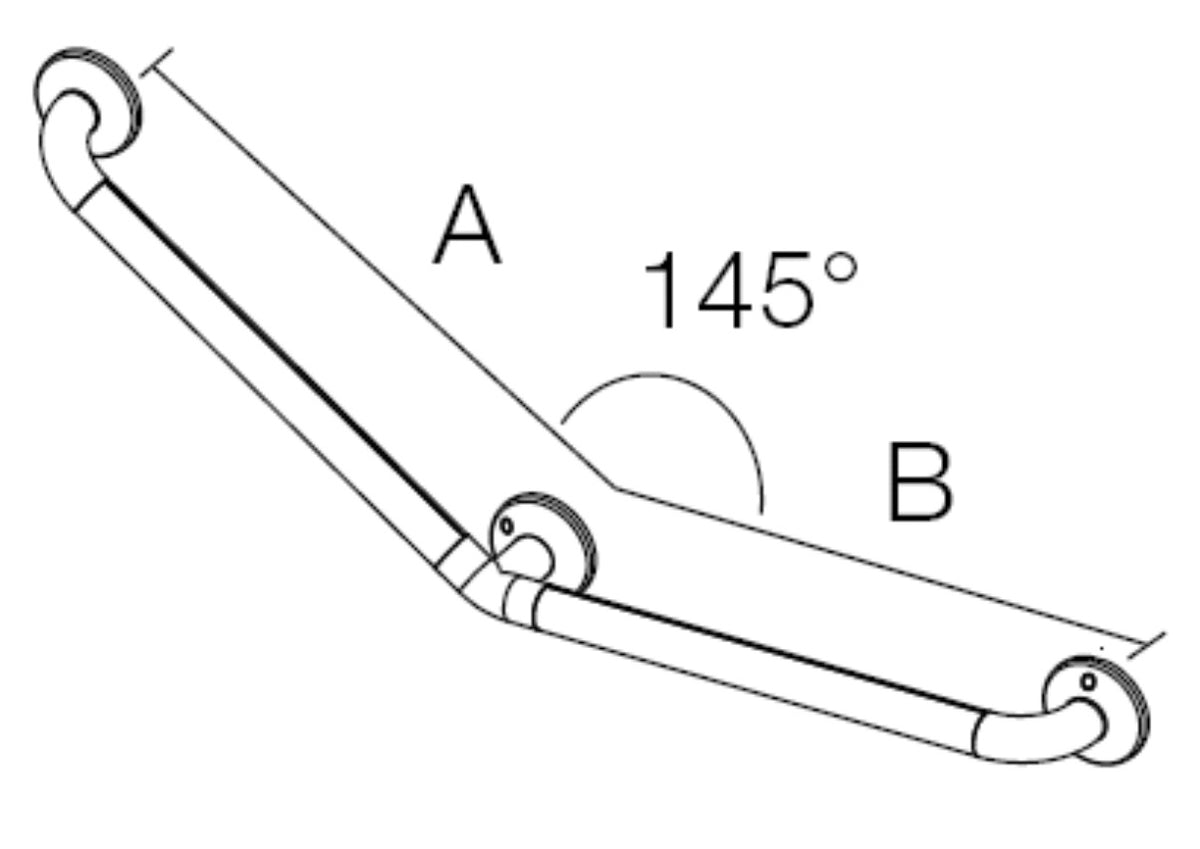Alva Varia Wandhaltegriff 145 rev. 68x48cm, bis 130kg, Edelstahl Satiniert - AQBFVAWHG145.1E