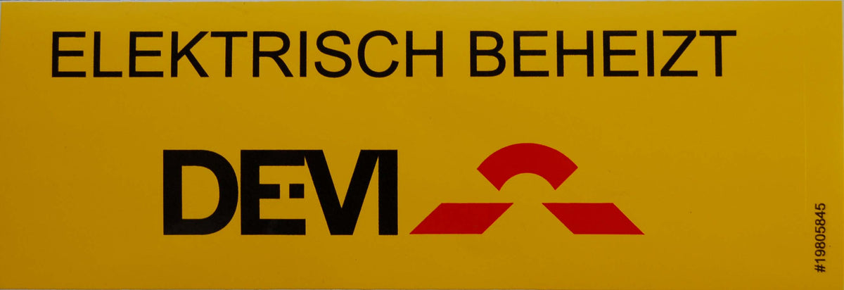 DANFOSS DEVI Aufkleber "Elektrisch beheizt"  – 19805845