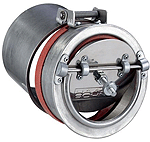 Alva Energiesparzugregler d 150 mm, m. Explosionsklappe, Edelstahl - ALZUGEX150N