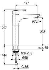 Alva Aura Spültischarmatur Höhe 29,7cm, Chrom - AQARAUSPT