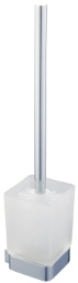 Alva Aura Toilettenbrstengarnit. mit Kristallglas satiniert, Chrom - AQASAUBG