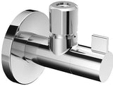Alva Design-Eckventil mit Regulierfunktion WING, Schubrosette Ø 60 mm, DN 15 G 1/2 AG, Ø 10 mm (DN 10 G 3/8 AG), chrom - AQARVADEV1