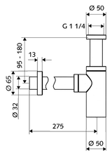 Alva Design-Siphon EDITION, Messingrosette mit Gleitring, chrom - AQARVADS5